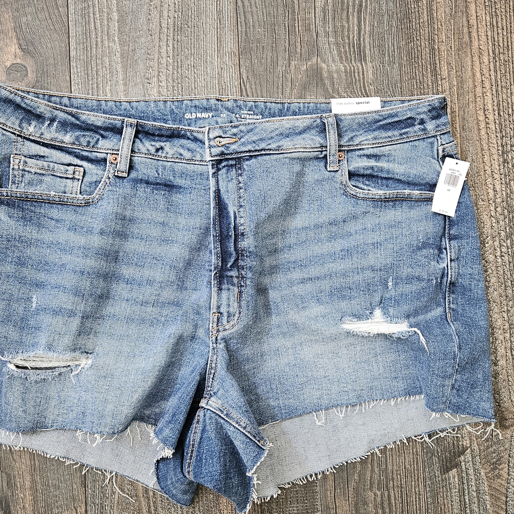 Old Navy Jean Shorts Distressed Cut-Offs 22 NWT